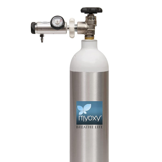 Myoxy OxeGen Cylinder ( 330 Liters)Grey | Essential for Breathing Support Anywhere