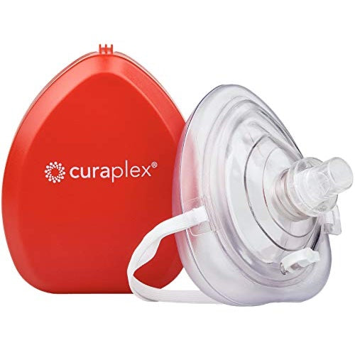 CPR Pocket Mask with Oxygen Inlet and Carrying Case | First Aid Kit